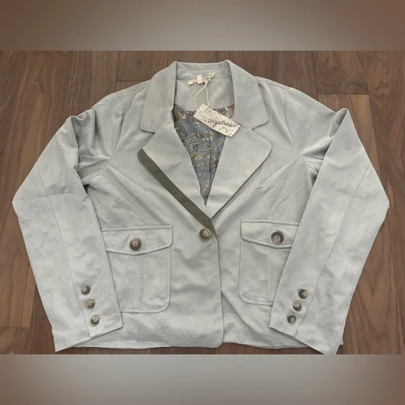 Mystree Soft Gray Women's Blazer - Picture 5 of 9